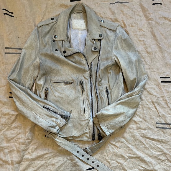 R13 White Leather Motorcycle Jacket - Picture 2 of 6